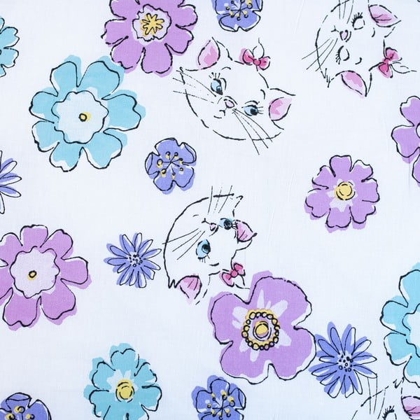 Bijela pamučna dječja posteljina za krevet za jednu osobu 140x200 cm Marie Cat "Floral" – Jerry Fabrics-image-4