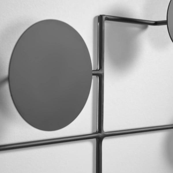 Crna metalna zidna vješalica Kave Home Vianela, 52 x 40 cm-image-1