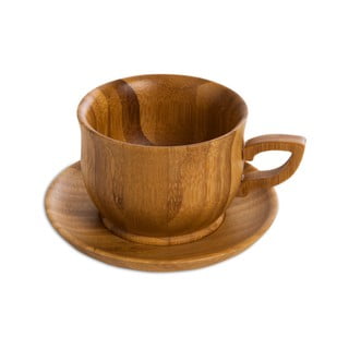 Šalica i tanjurić od bambusa Bambum Cortado, 120 ml