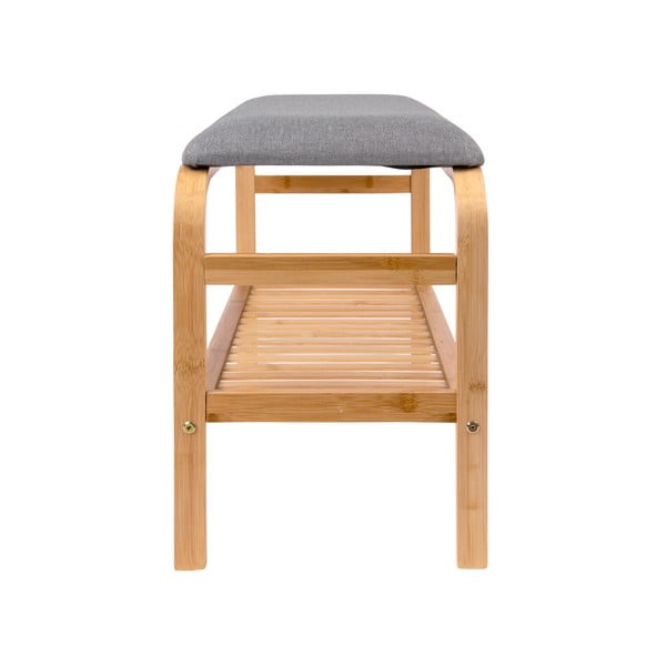 Od bambusa ormarić za cipele s klupom u prirodnoj boji Dure – Leitmotiv-image-1