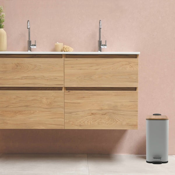 Bijela željezna kanta za smeće s pedalom 5 l   Erik – Spirella-image-1