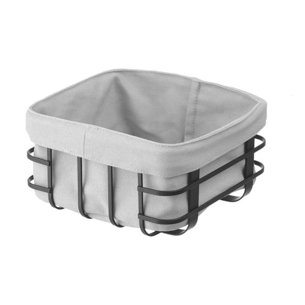 Crno-siva košara za pecivo s tekstilnom podstavom Hendi, 19 x 19 cm-image-2