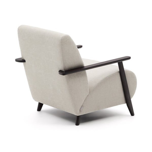 Bež/krem fotelja od šenila Meghan – Kave Home-image-3