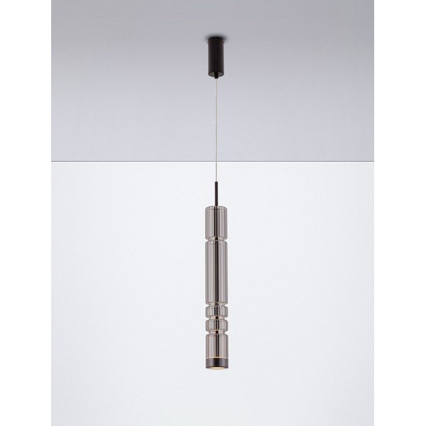 Siva staklena LED viseća svjetiljka ø 8 cm Bento – Nova Luce-image-4