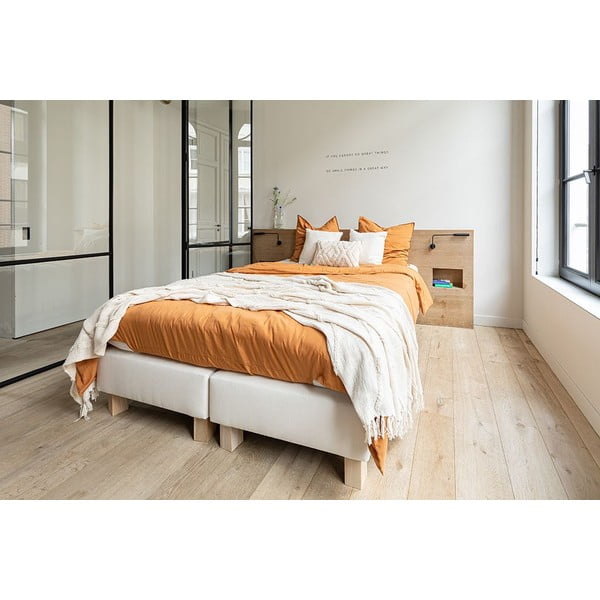 Krem pamučni prekrivač za bračni krevet 250x260 cm Sahara - Tiseco Home Studio-image-1