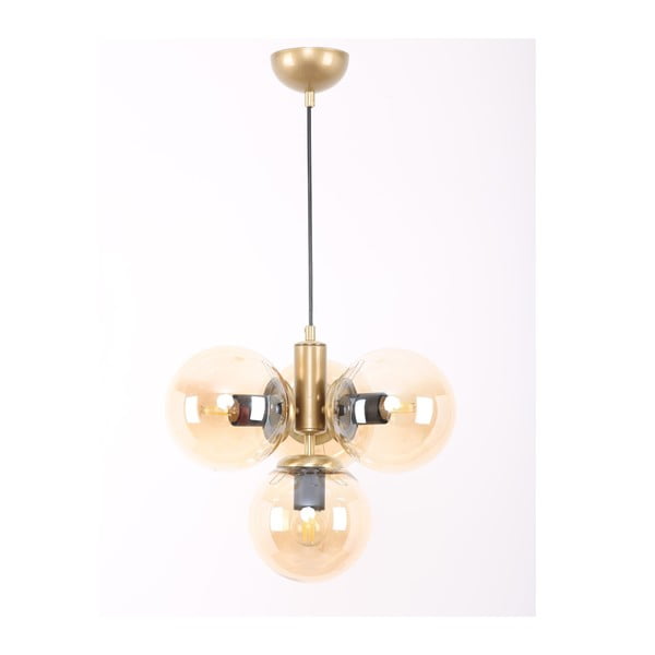 Žuta /u zlatnoj boji viseća svjetiljka sa staklenim sjenilom ø 15 cm Hector – Squid Lighting