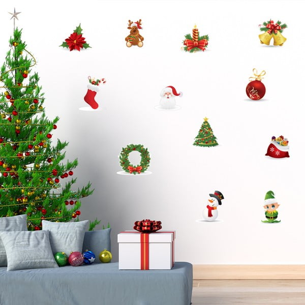 Set od 12 Ambiance božićnih zidnih naljepnica