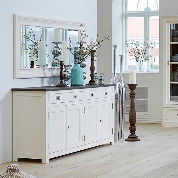 Bijela komoda s četiri vrata s 2 ladice Canett Skagen Sideboard-image-1
