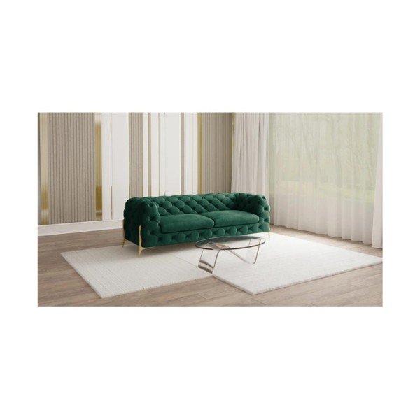 Tamno zelena baršunasti sofa 225 cm Chelsea Bis – Ropez-image-1