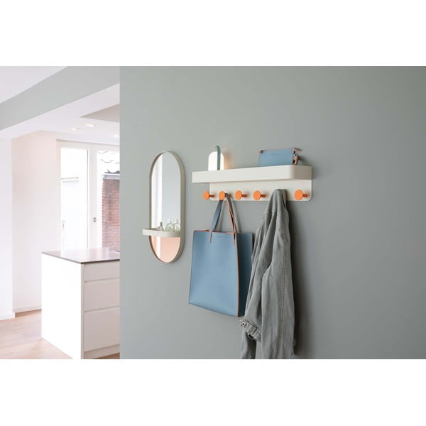 Bež metalna zidna vješalica s policom - Remember-image-2