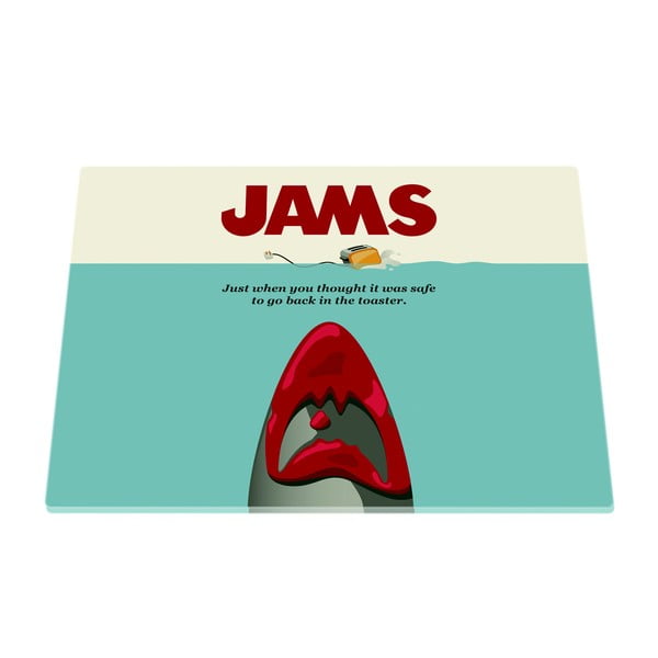 Staklena daska za rezanje Jams Movie Jaws, 30x40cm