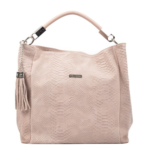 Ružičasta kožna torbica Carla Ferreri Druhno