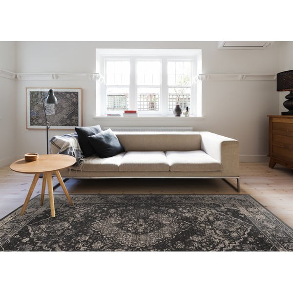 Tamno sivi vuneni tepih 100x180 cm Zana – Agnella-image-1