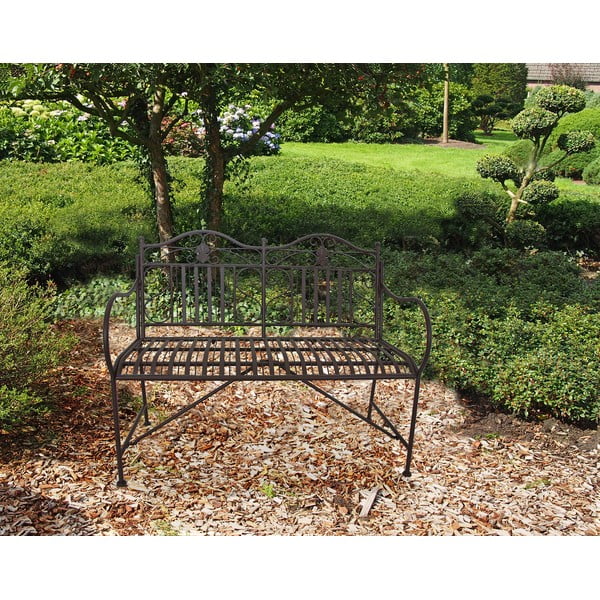 Crna metalna vrtna klupa Mangan - Garden Pleasure-image-1
