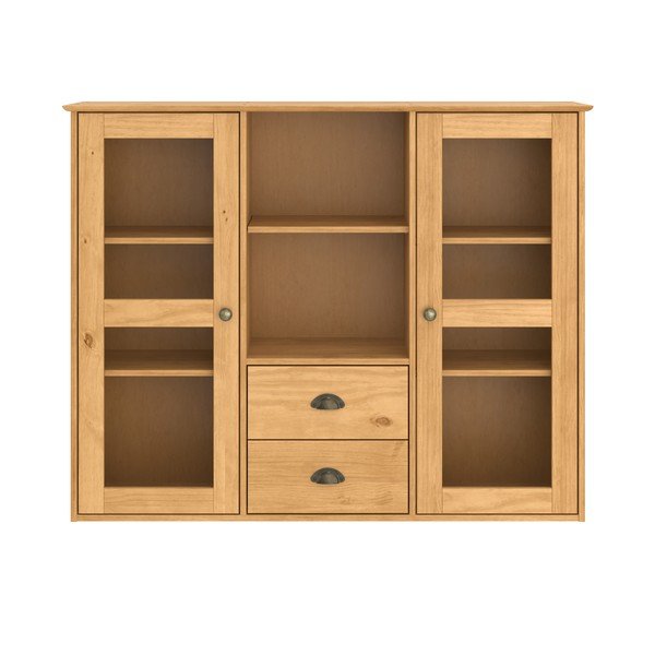 Vitrina od masivnog bora u svijetloj prirodnoj boji 127x100x30 cm Edith – Støraa