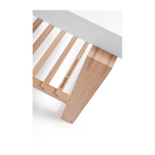 Klupa od hrastovog drveta s bijelom pločom Wireworks Benchie-image-4