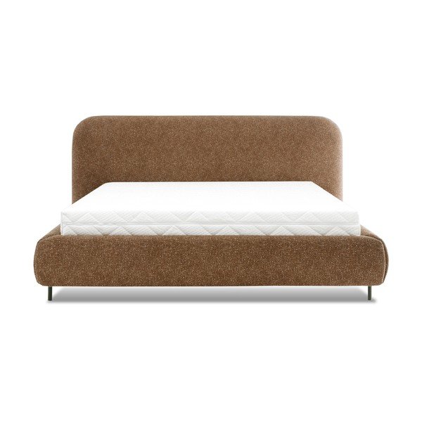 Oker žuti tapecirani bračni krevet s prostorom za odlaganje s podnicom 140x200 cm Pointt – ELTAP-image-3