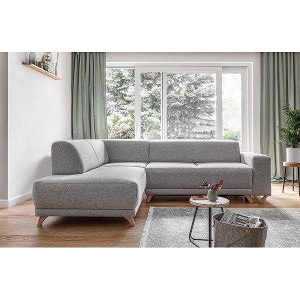 Svijetlo siva sklopiva/s prostorom za odlaganje kutna garnitura (s lijevim kutom/u obliku slova L) Classy Sophie – Miuform-image-1