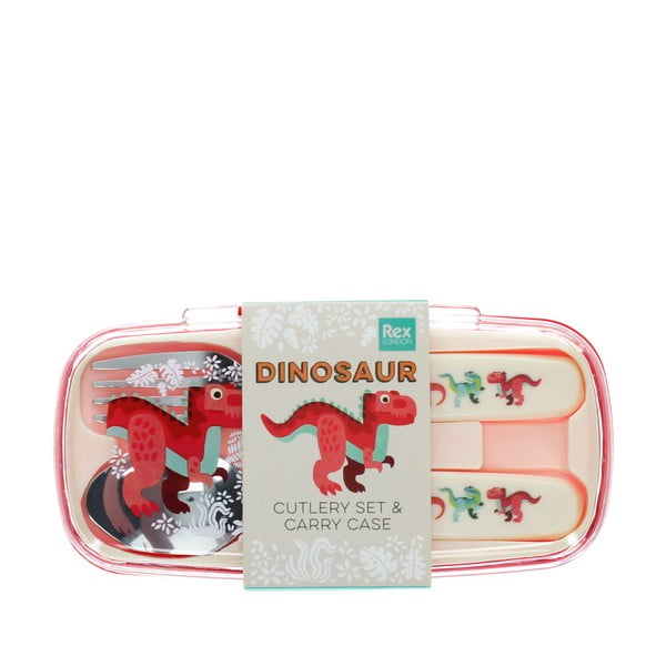 Dječji pribor za jelo 2 kom od nehrđajućeg čelika Baby Dinos – Rex London-image-2
