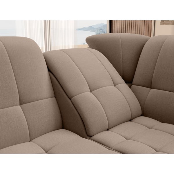 Smeđa baršunasti sklopiva/s prostorom za odlaganje kutna garnitura (s desnim kutom/u obliku slova L) Sado – ELTAP-image-1