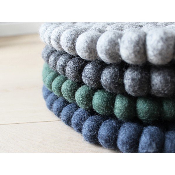 Tamnozeleno dječje sjedalo od vunenih pompona Wooldot Ball Chair Pad, ⌀ 30 cm-image-2