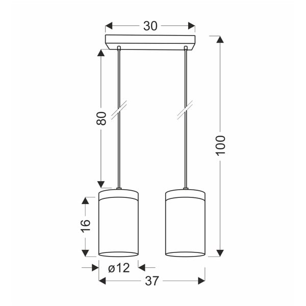 Crna/u prirodnoj boji viseća svjetiljka sa staklenim sjenilom ø 12 cm Wels – Candellux Lighting-image-1