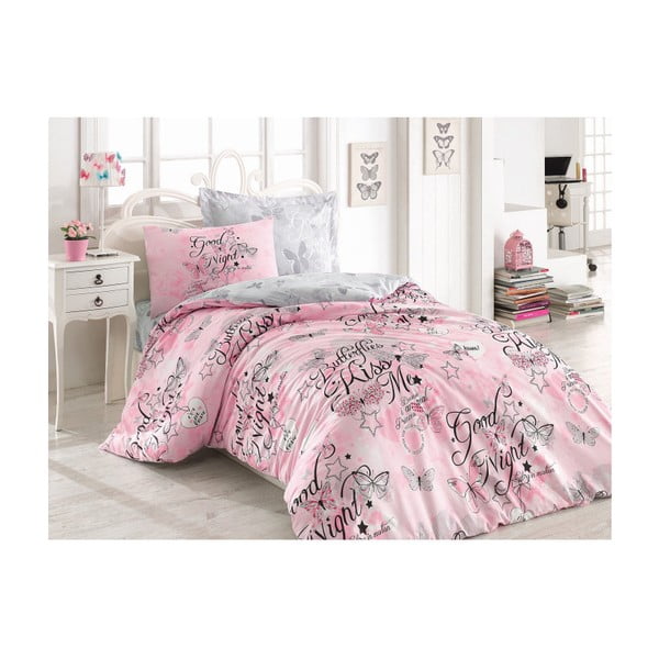 Pamučna posteljina s plahtama za krevet za jednu osobu Feeling, 160 x 220 cm
