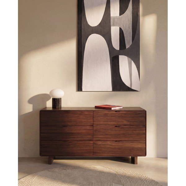 Komoda u dekoru oraha u tamnoj prirodnoj boji 120x75x50 cm Norlen – Kave Home-image-2
