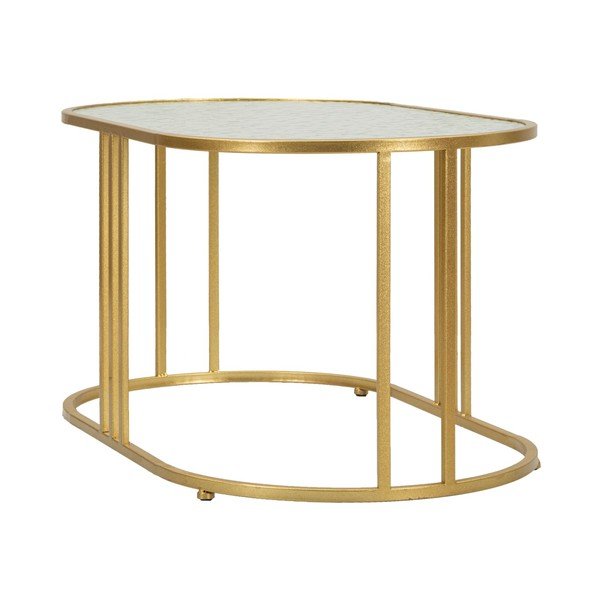 Bijeli/u zlatnoj boji stolić za kavu sa staklenom pločom stola 50x90 cm Antalia – Mauro Ferretti-image-3