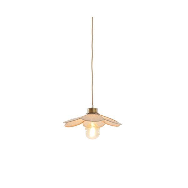 Krem viseća svjetiljka s tekstilnim sjenilom Fyano – Light & Living-image-2