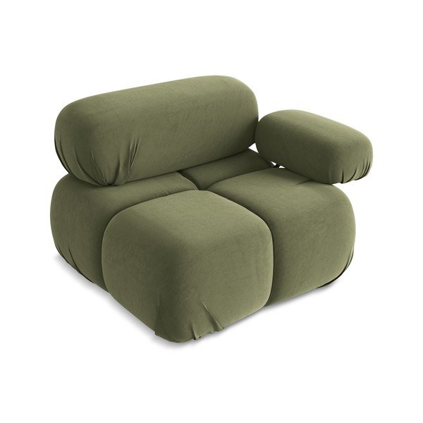 Svijetlo zelena baršunasti modularna sjedeća garnitura (s desnim kutom) Lokua – Makamii-image-3