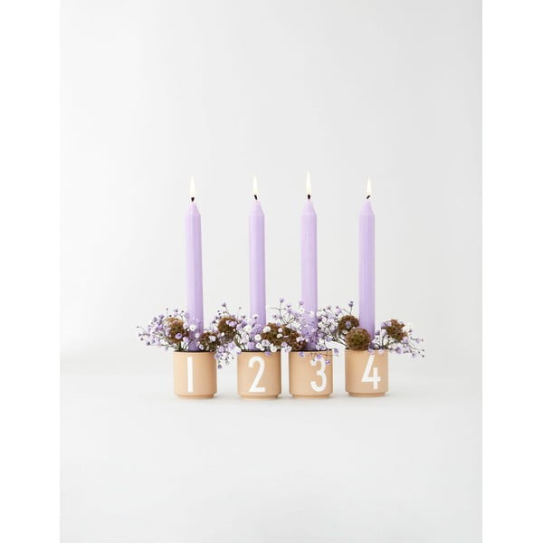 Set od 4 porculanska svijećnjaka Design Letters Mini-image-1