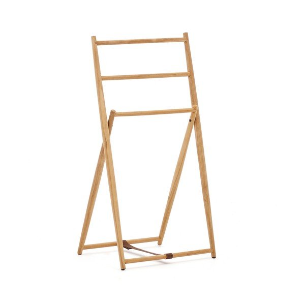 Stalak za kapute od masivne tikovine u prirodnoj boji Roxana – Kave Home