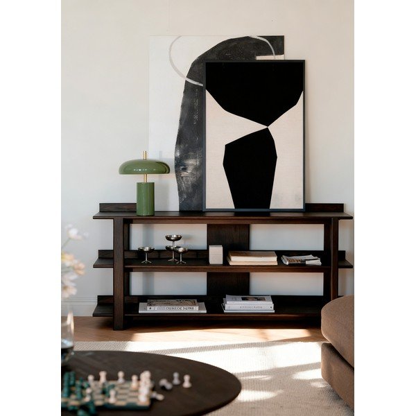 Pomoćni stol s pločom stola u dekoru hrasta u tamnoj prirodnoj boji 43x150 cm Kilian – Rowico-image-1
