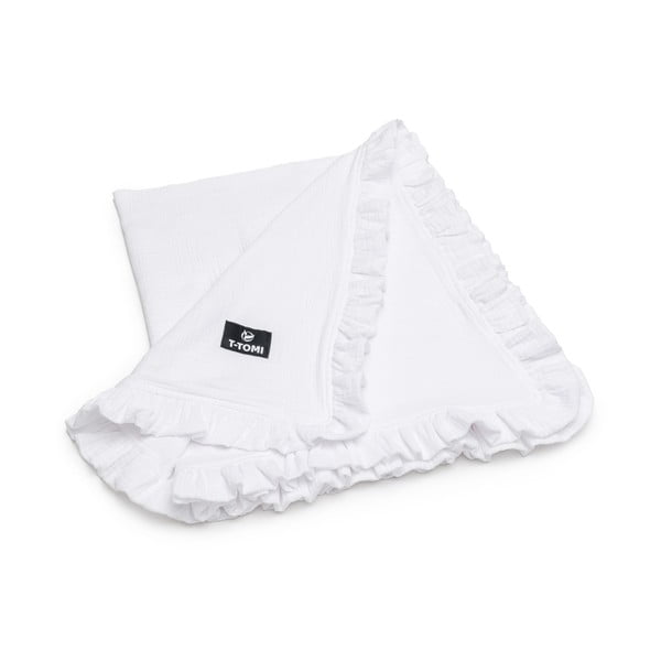 Bijela deka za bebe od muslina 80x100 cm – T-TOMI