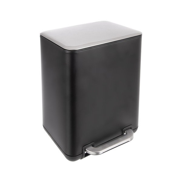 Crna kanta za smeće od nehrđajućeg čelika s pedalom 6 l Black – Orion