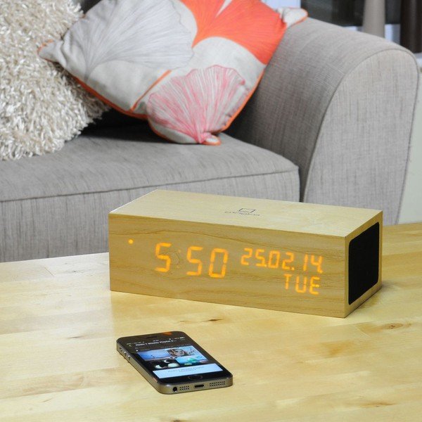 Oak Click Clock zvučnik s narančastom LED budilicom-image-2