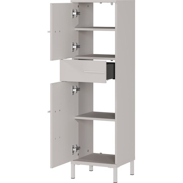 Krem visok/uski kupaonski ormarić u mat dekoru 34x123 cm Laurino – Germania-image-2