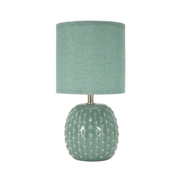 Svijetlo plava stolna lampa keramička s tekstilnim sjenilom (visina 27 cm) Pontus – Mauro Ferretti