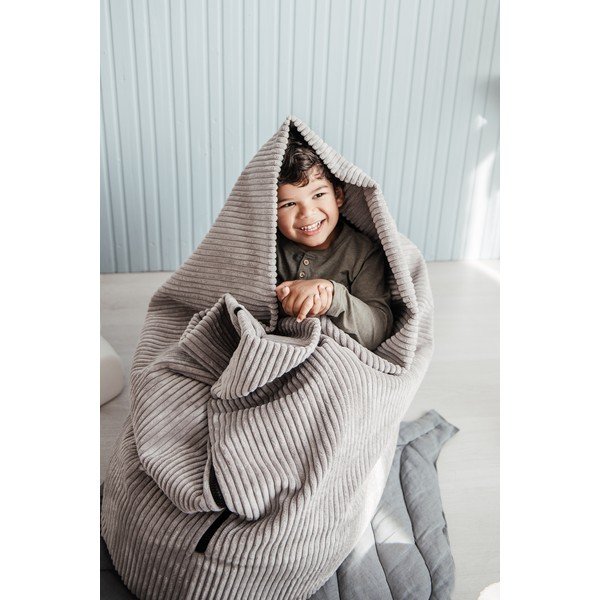 Krem vreća za sjedenje od bouclé tkanine Cocoon 80 – SLOWDOWN-image-1