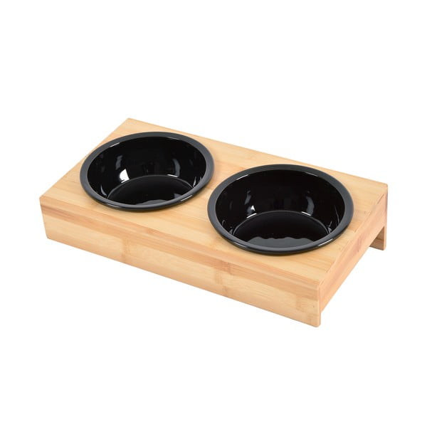 Set posuda s postoljem od bambusa za pse ø 16 cm – Love Story