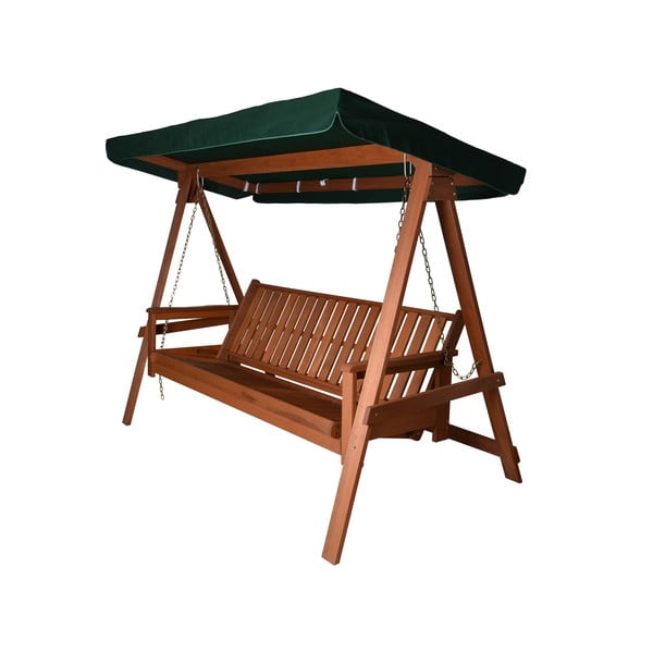 Zelena drvena vrtna ljuljačka Vegas Lux - Rojaplast-image-2