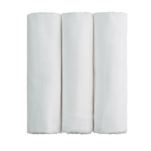 Set od 3 bijele pelene T-TOMI, 70 x 70 cm