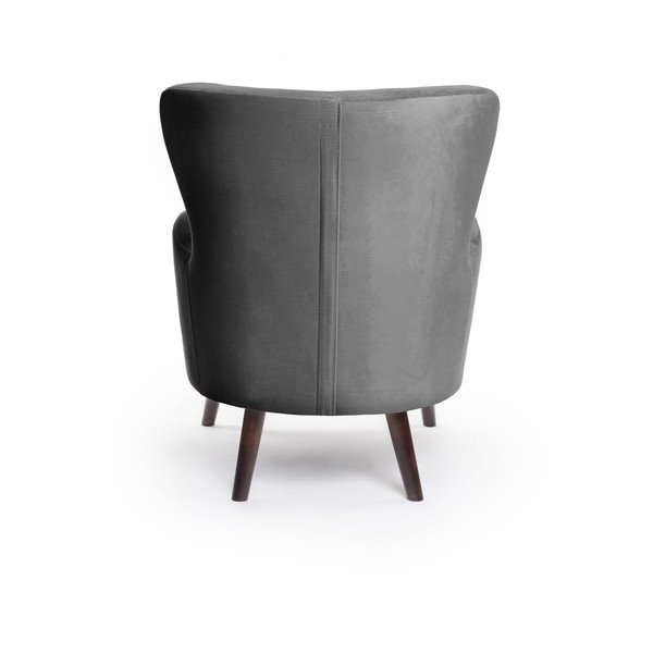 Tamno siva baršunasti wing fotelja Noemye – Bonami Selection-image-4