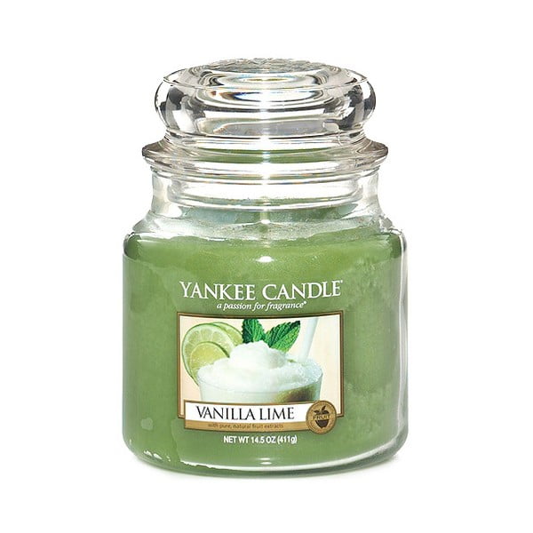 Yankee Candle Vanilla with Limes, vrijeme gorenja 65 - 90 sati