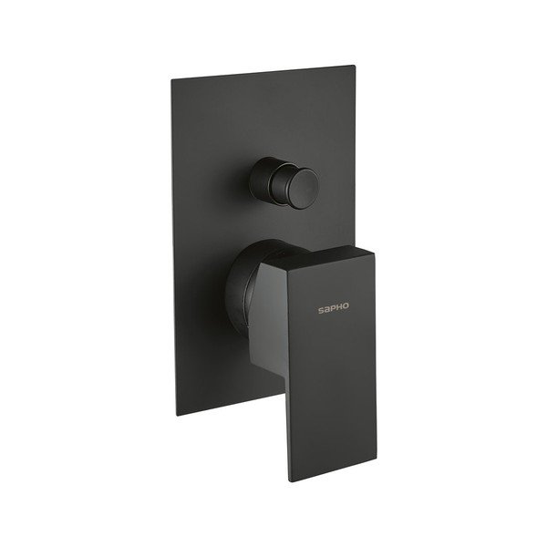 Mat crna ugrađena slavina za tuš (s 2 izlaza) Latus – Sapho