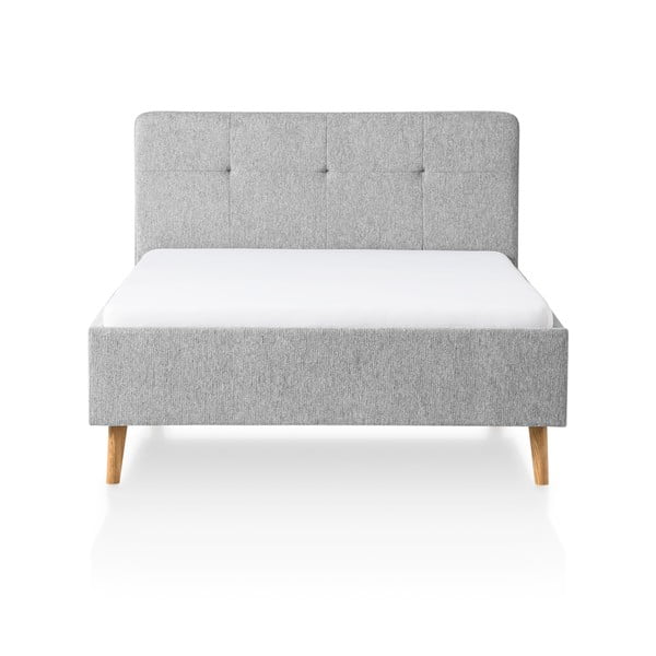 Svijetlo sivi tapecirani bračni krevet bez podnice 140x200 cm Smart – Meise Möbel-image-3