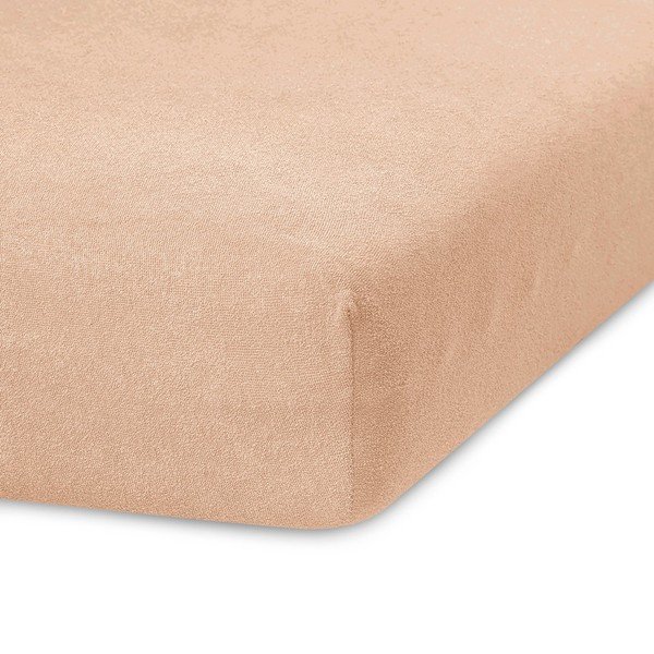 Svjetlo smeđa plahta s gumom od frotira 120x200 cm Ruby – AmeliaHome-image-1