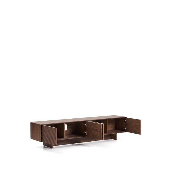 Tamno smeđa TV komoda u dekoru oraha 200x46x40 cm Norlen – Kave Home-image-4