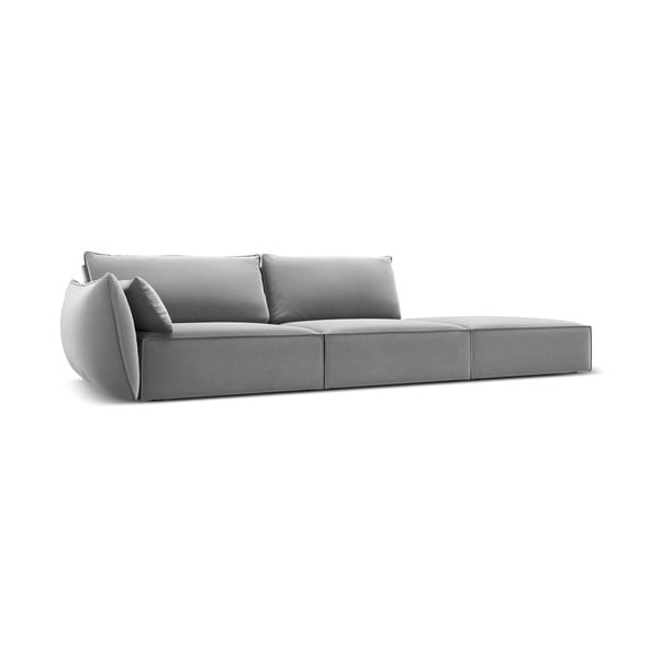 Svijetlo siva baršunasta sofa s lijevim kutom 264 cm Vanda – Mazzini Sofas-image-2